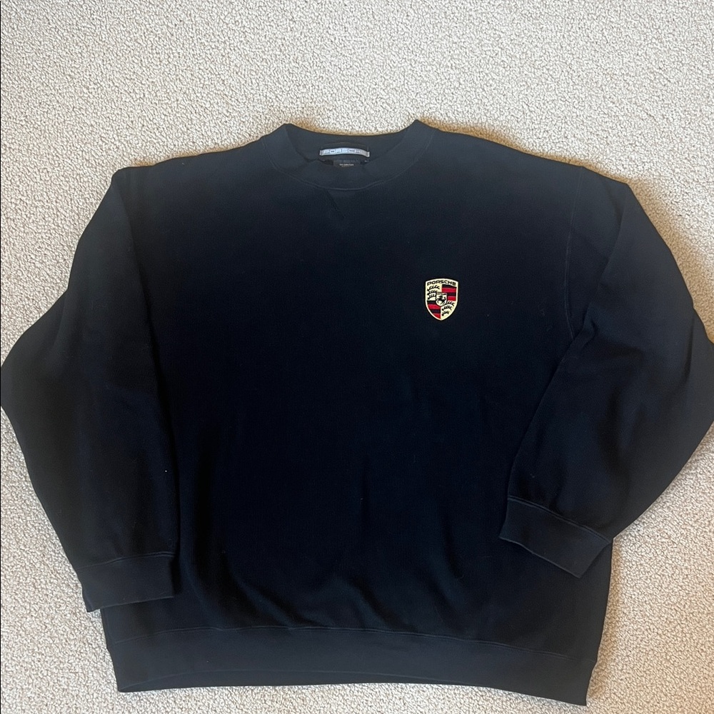 Black Men's Porsche Sweater with Logo